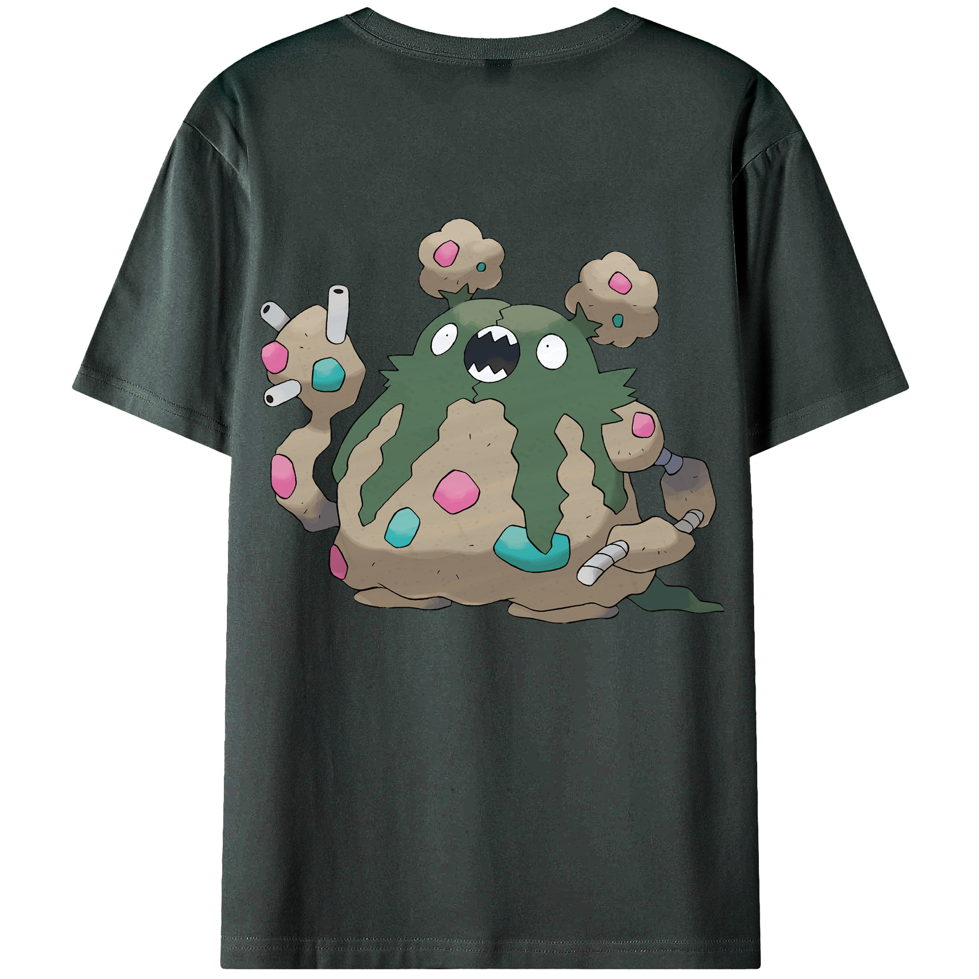（画像用） ポケットモンスター Pokémon 綿100％ メンズ半袖Tシャツ（バックプリント） 通気性